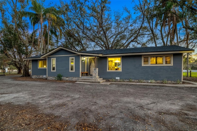 view of ranch-style home