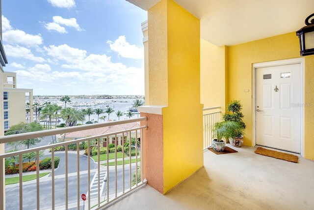 balcony with a water view