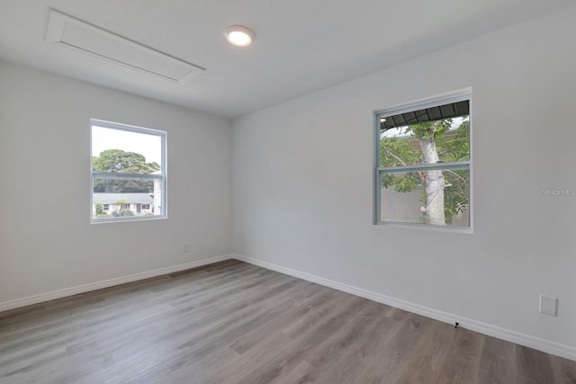 empty room with a healthy amount of sunlight and light wood-type flooring