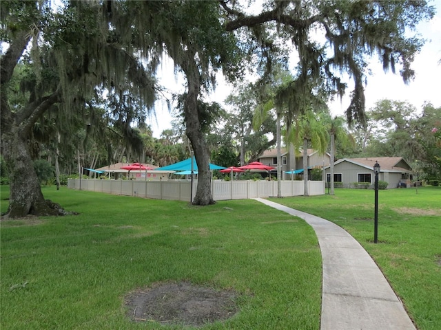 view of yard with fence