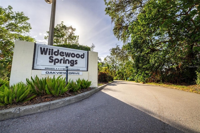 view of community sign