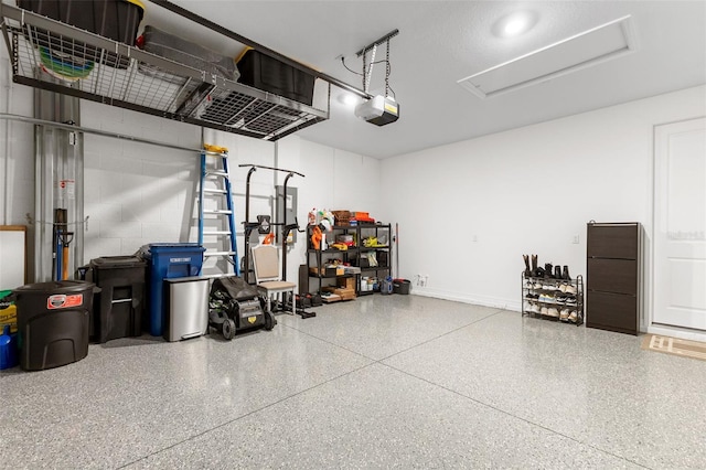 garage featuring a garage door opener