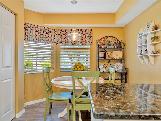 view of tiled dining room