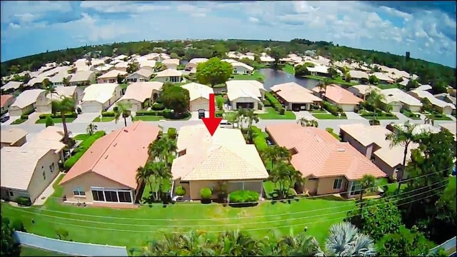 bird's eye view with a residential view