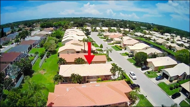 aerial view with a residential view