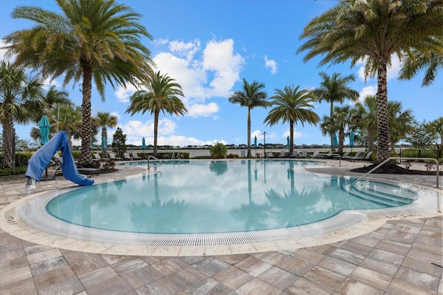 view of pool with a patio