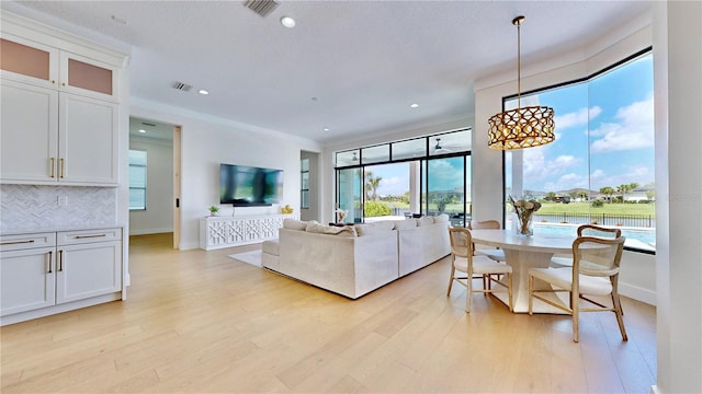 living room featuring light hardwood / wood-style floors