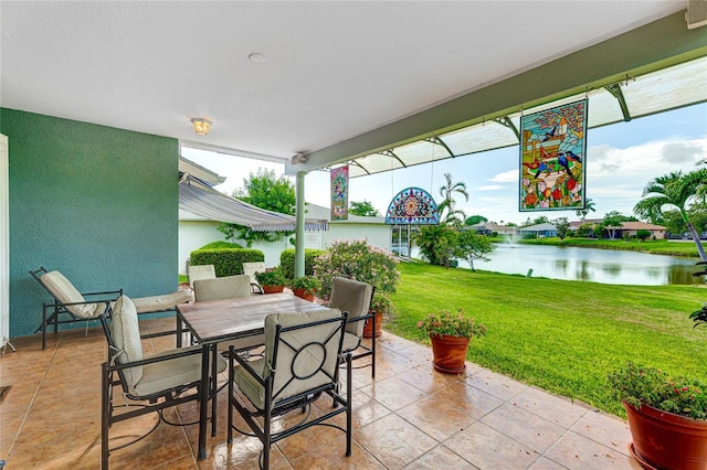 8607 51st Ave W, Bradenton, FL 34210 - view of patio / terrace featuring a water view