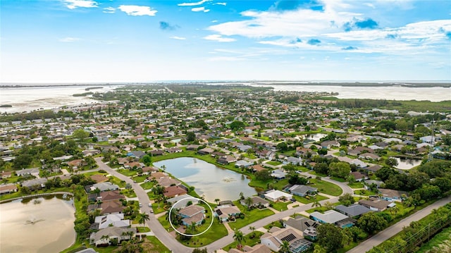 8607 51st Ave W, Bradenton, FL 34210 - aerial overview of property's location with a large body of water and nearby suburban area