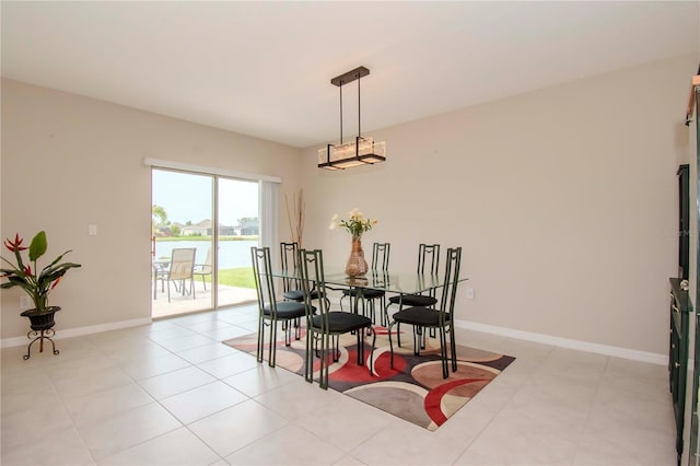 view of tiled dining area