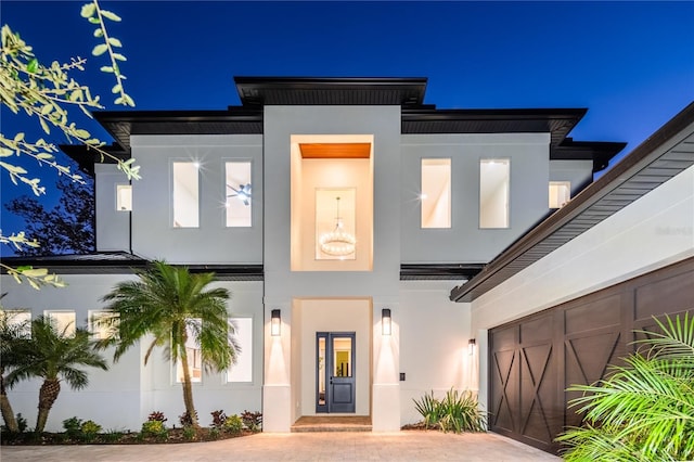 contemporary house with a garage