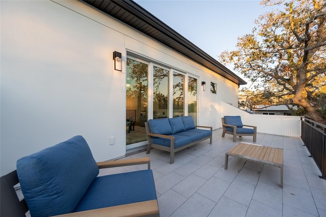 view of patio with an outdoor living space