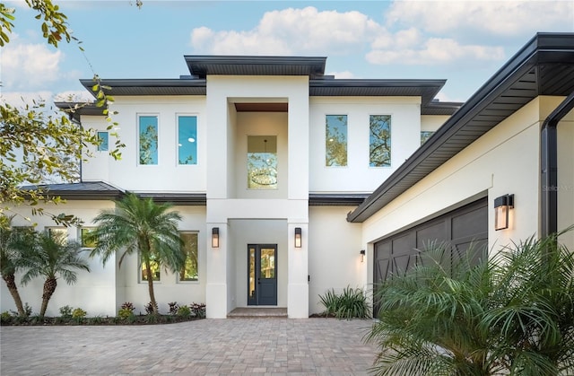 contemporary house with a garage