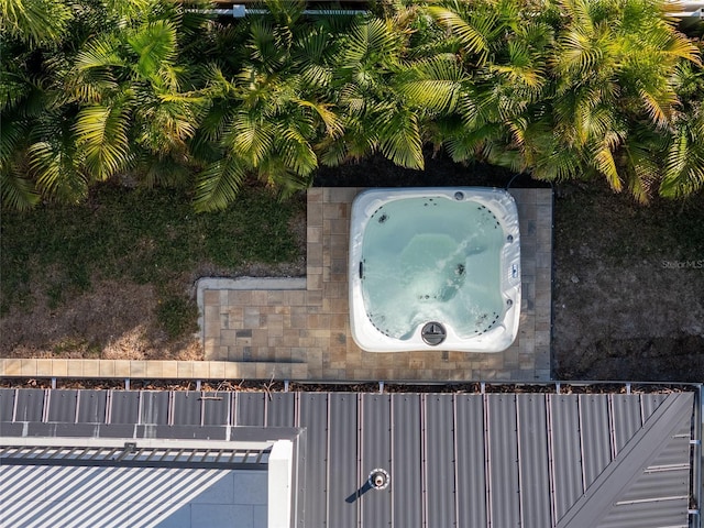 exterior details with a jacuzzi