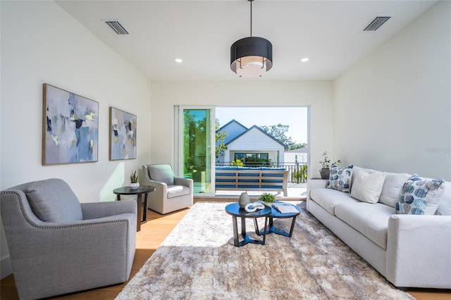 living room featuring hardwood / wood-style floors