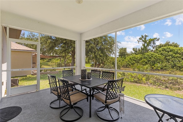 view of sunroom