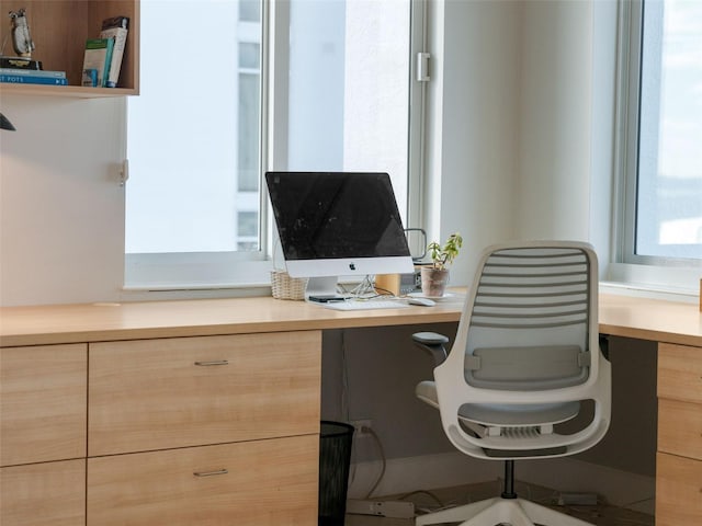 office space with built in desk