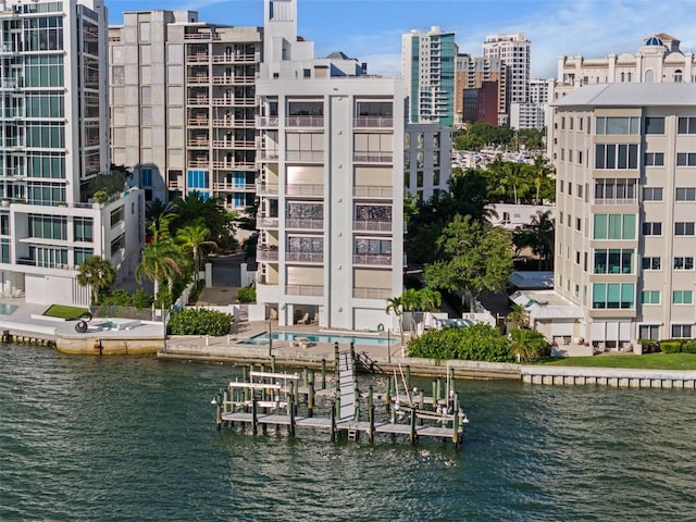 view of property with a water view