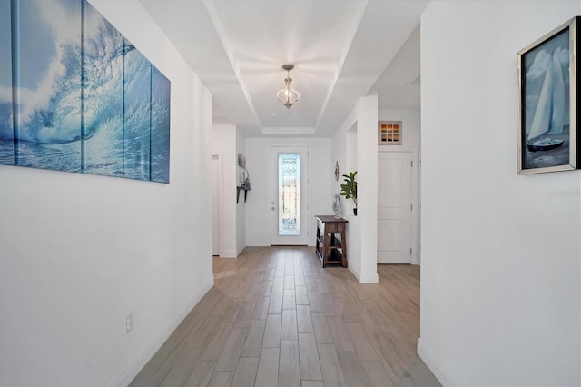 foyer featuring light hardwood / wood-style floors