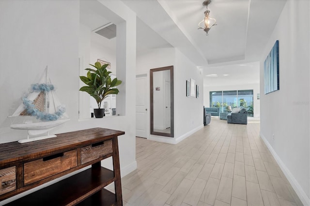 5415 Limelight Dr, Apollo Beach, FL 33572 - hallway featuring baseboards and light wood-type flooring