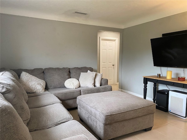 view of tiled living room