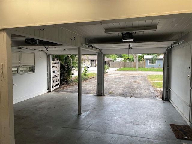 garage featuring a garage door opener