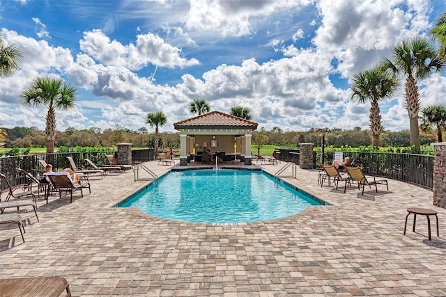 view of pool with a patio area