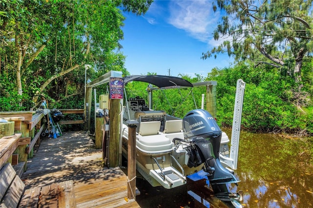 view of dock with a deck