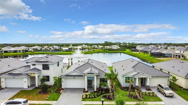 exterior space featuring a water view