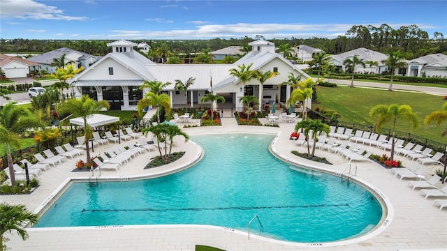 view of pool with a patio