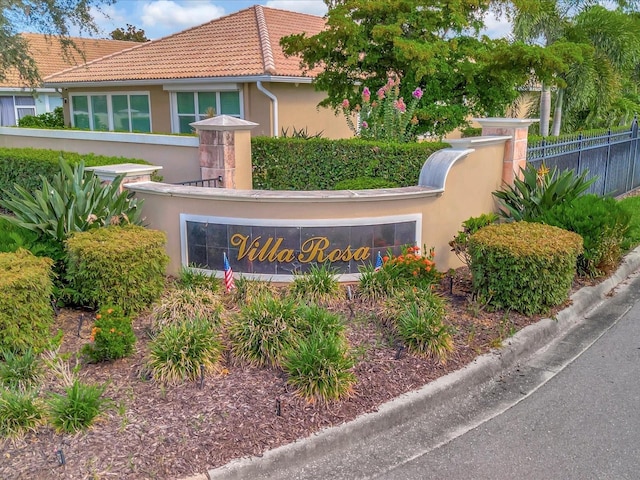 view of community sign