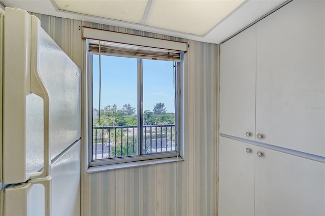 interior details with white refrigerator