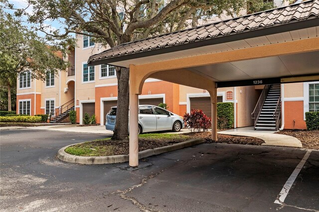 view of property with a garage