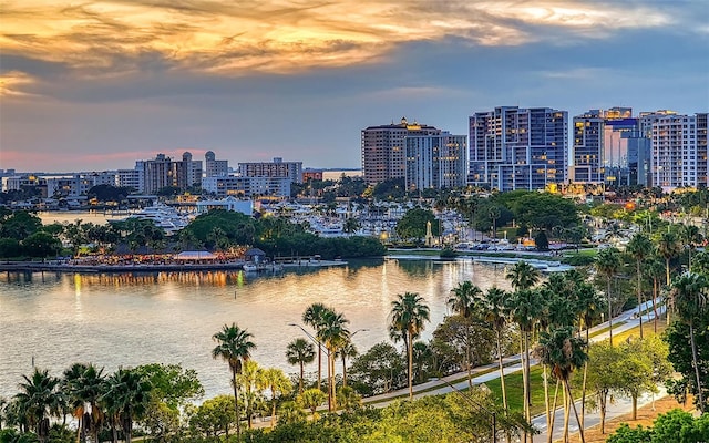 city view featuring a water view