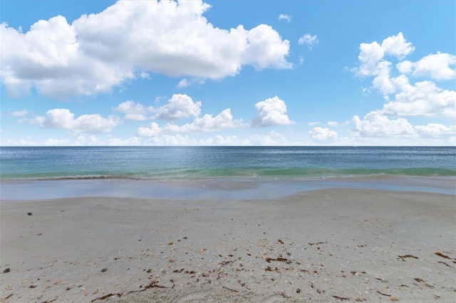 view of water feature featuring a beach view