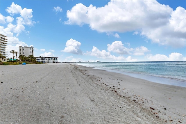 property view of water featuring a view of the beach