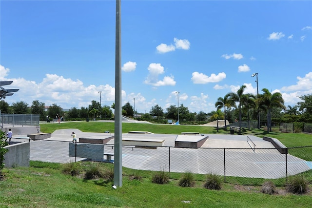 view of home's community with a lawn