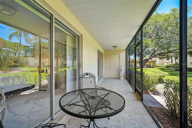 view of unfurnished sunroom