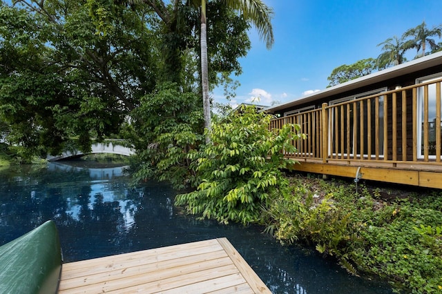 dock area with a wooden deck