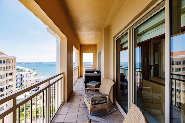 balcony with a water view