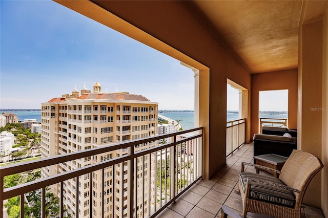 balcony with a water view