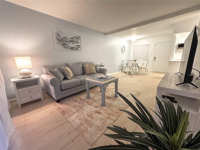 living room with light wood-style floors