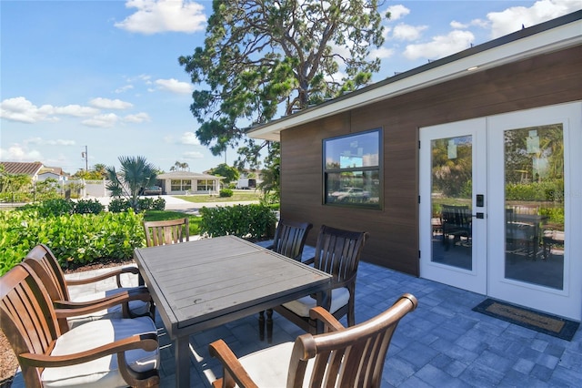 view of patio / terrace featuring french doors