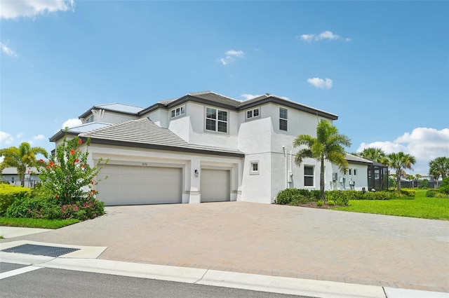 view of front of house with a garage