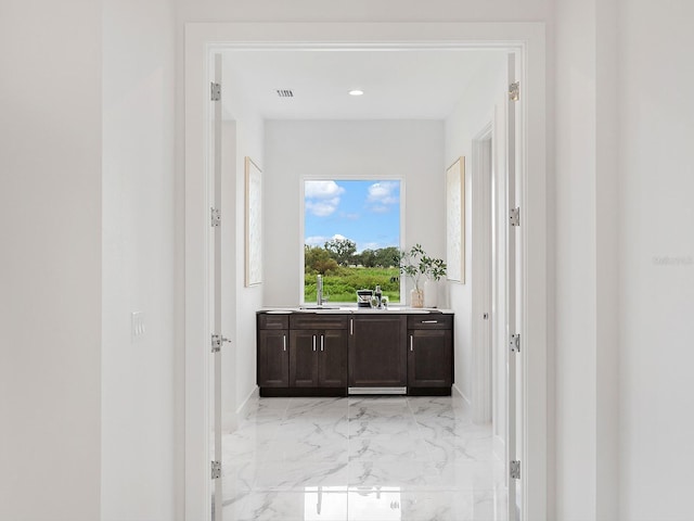 hall with sink