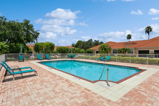 view of pool featuring a patio area