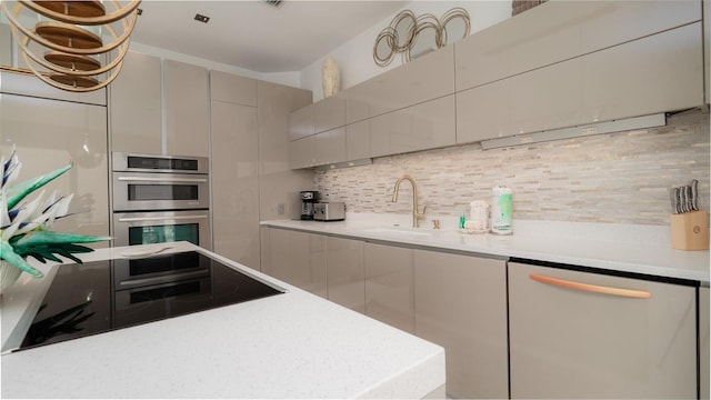 kitchen featuring sink, backsplash, and stainless steel appliances