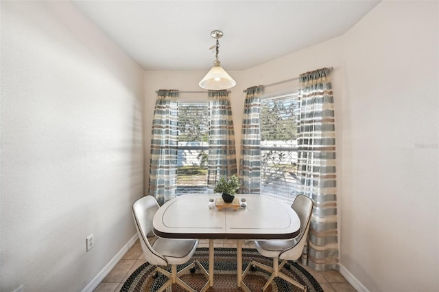 view of tiled dining space