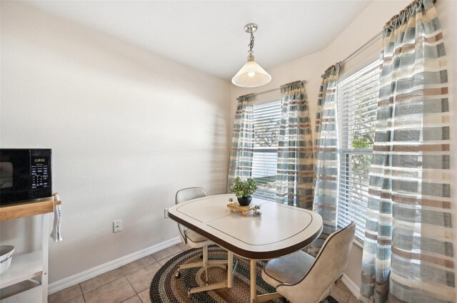 view of tiled dining room