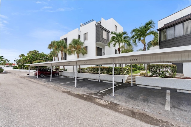 view of covered parking lot